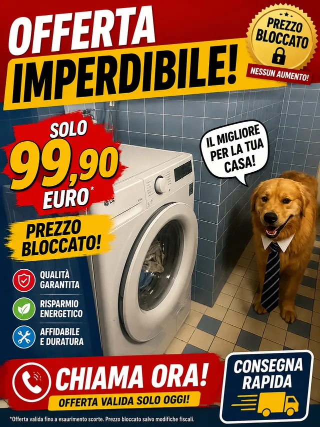 Offerta imperdibile: lavatrice a 99,90 euro, prezzo bloccato